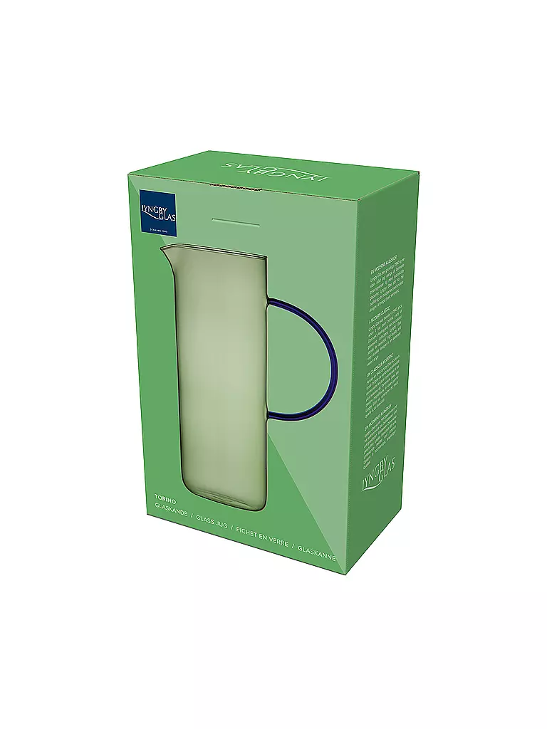 LYNGBY GLAS | Brocca in vetro TORINO 1,1 l Verde/Blu | 