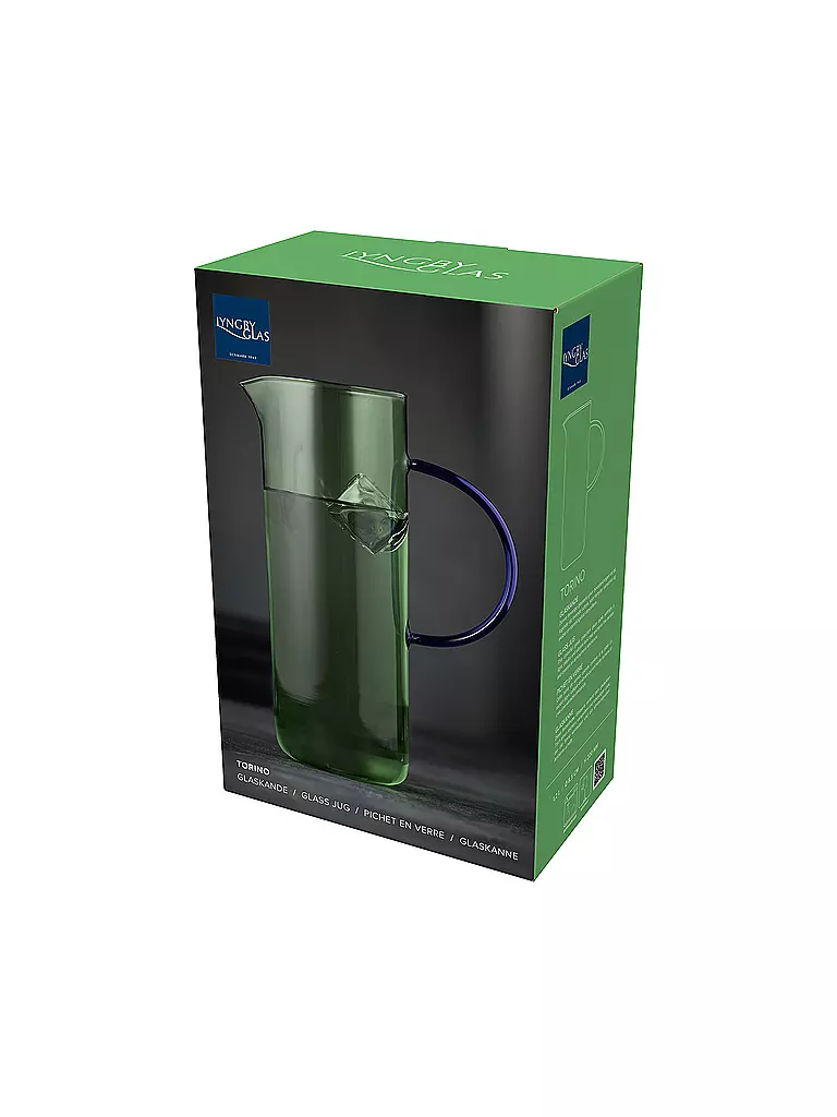 LYNGBY GLAS | Brocca in vetro TORINO 1,1 l Verde/Blu | 