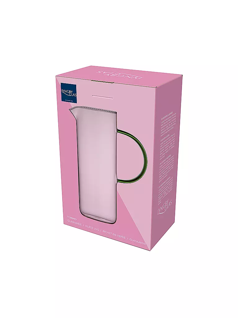 LYNGBY GLAS | Brocca in vetro TORINO 1,1l Rosa/Blu | 