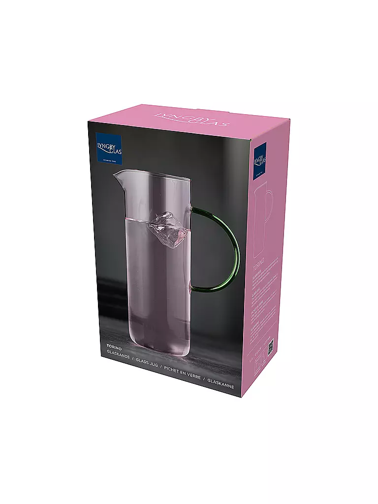 LYNGBY GLAS | Brocca in vetro TORINO 1,1l Rosa/Blu | 