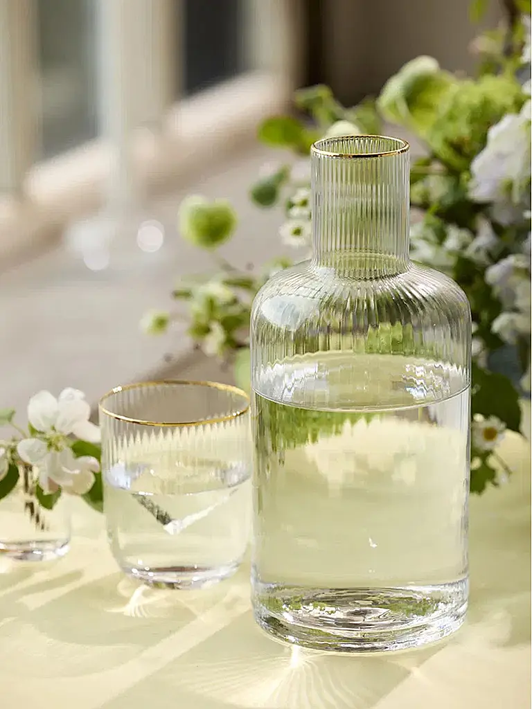 LYNGBY GLAS | Caraffa con bordo dorato 1,5l PALERMO | 