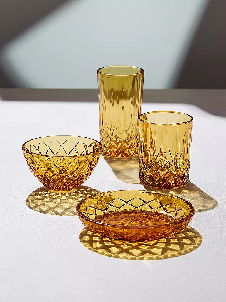 LYNGBY GLAS | Schale 4tlg. 12cm SORRENTO Amber | Giallo
