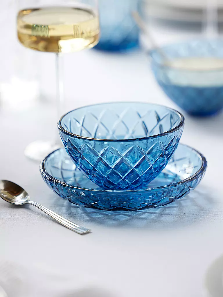 LYNGBY GLAS | Schale 4tlg. 12cm SORRENTO Blau | 