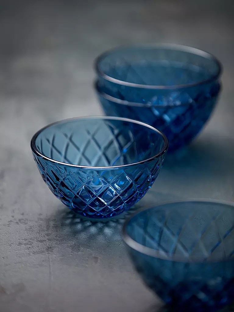 LYNGBY GLAS | Schale 4tlg. 12cm SORRENTO Blau | 
