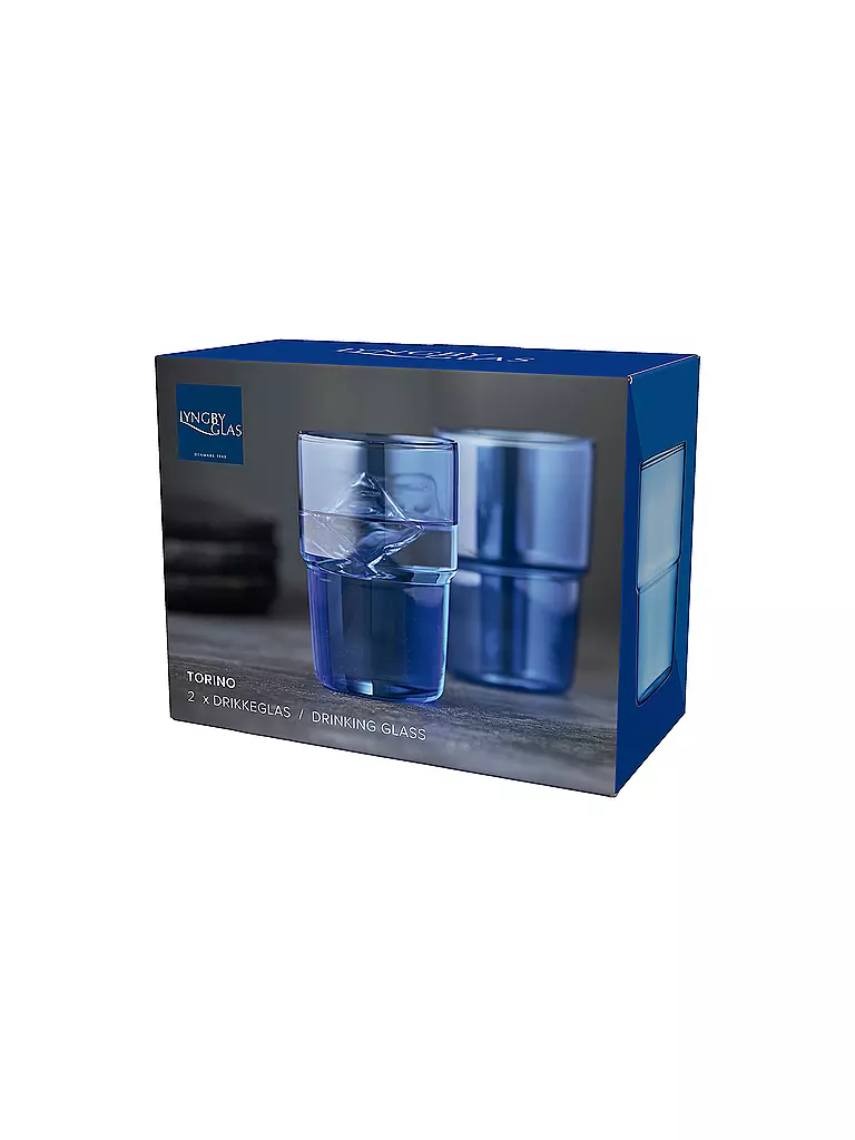 LYNGBY GLAS | Set di 2 bicchieri TORINO 40 cl Blu | 