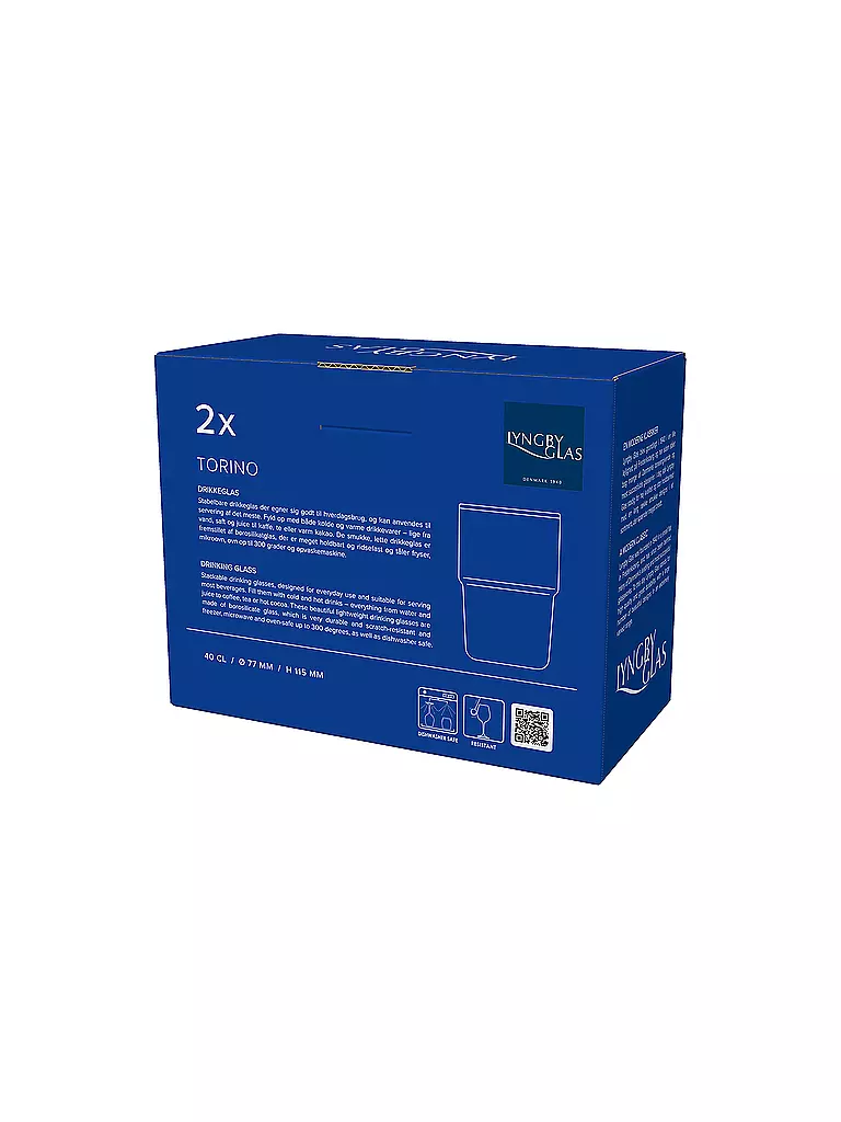 LYNGBY GLAS | Set di 2 bicchieri TORINO 40 cl Blu | 
