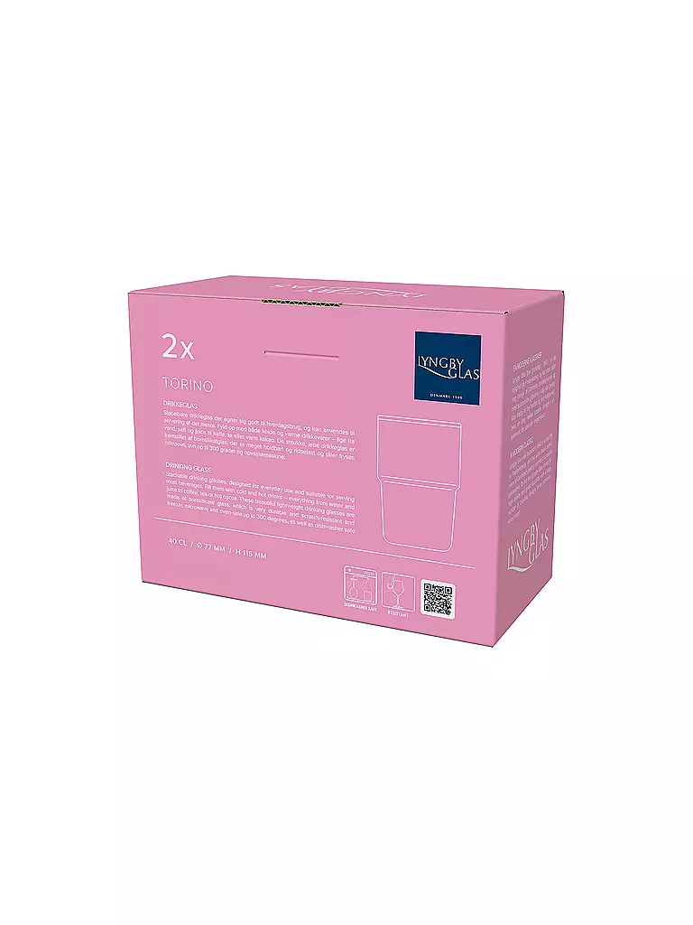 LYNGBY GLAS | Set di 2 bicchieri TORINO 40 cl Rosa | 