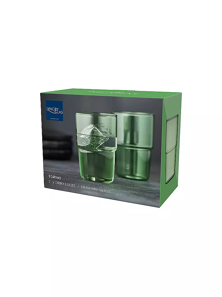 LYNGBY GLAS | Set di 2 bicchieri TORINO 40 cl Verde | Verde chiaro