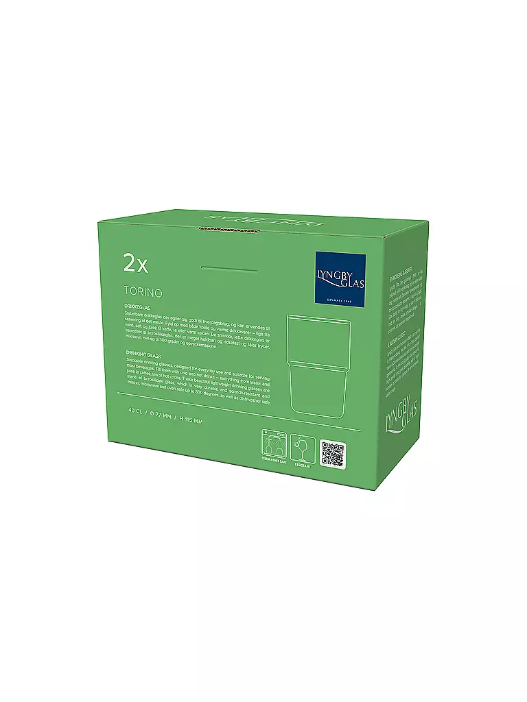 LYNGBY GLAS | Set di 2 bicchieri TORINO 40 cl Verde | Verde chiaro