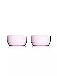 LYNGBY GLAS | Schale 2er Set TORINO 50cl Gruen  | Rosa