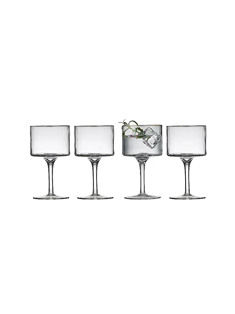 LYNGBY GLAS | Set di 4 bicchieri da Gin & Tonic con bordo dorato PALERMO 45cl | Trasparente
