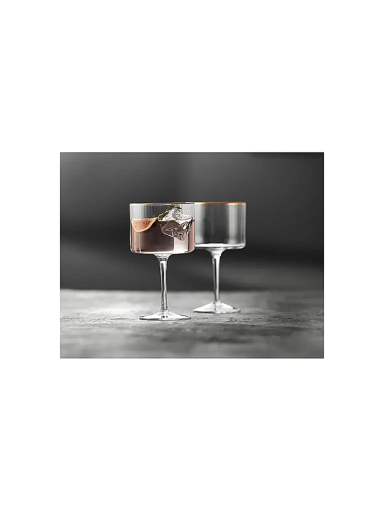 LYNGBY GLAS | Set di 4 bicchieri da Gin & Tonic con bordo dorato PALERMO 45cl | Trasparente