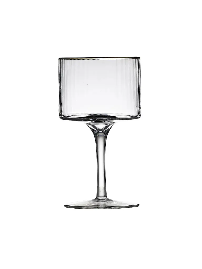 LYNGBY GLAS | Set di 4 bicchieri da Gin & Tonic con bordo dorato PALERMO 45cl | Trasparente