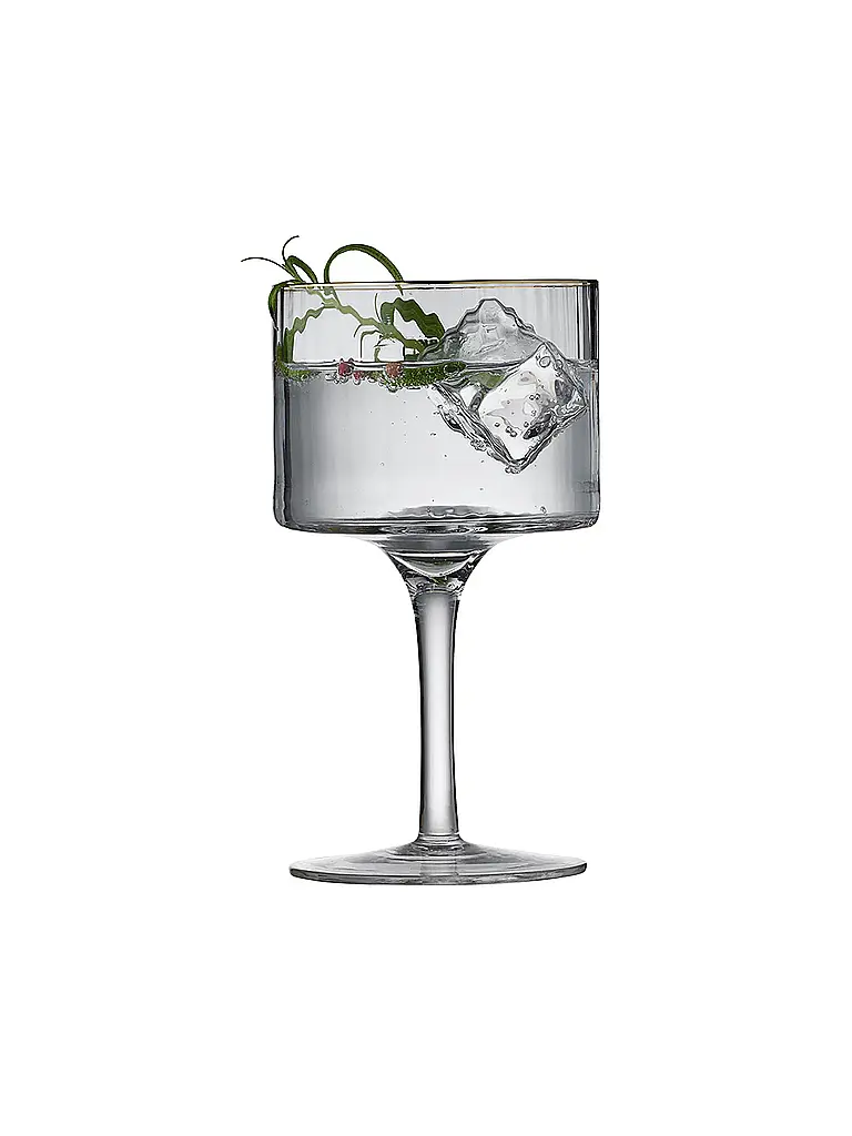 LYNGBY GLAS | Set di 4 bicchieri da Gin & Tonic con bordo dorato PALERMO 45cl | Trasparente