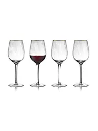 LYNGBY GLAS | Set di 4 bicchieri da vino rosso con bordo dorato PALERMO 40cl | Trasparente