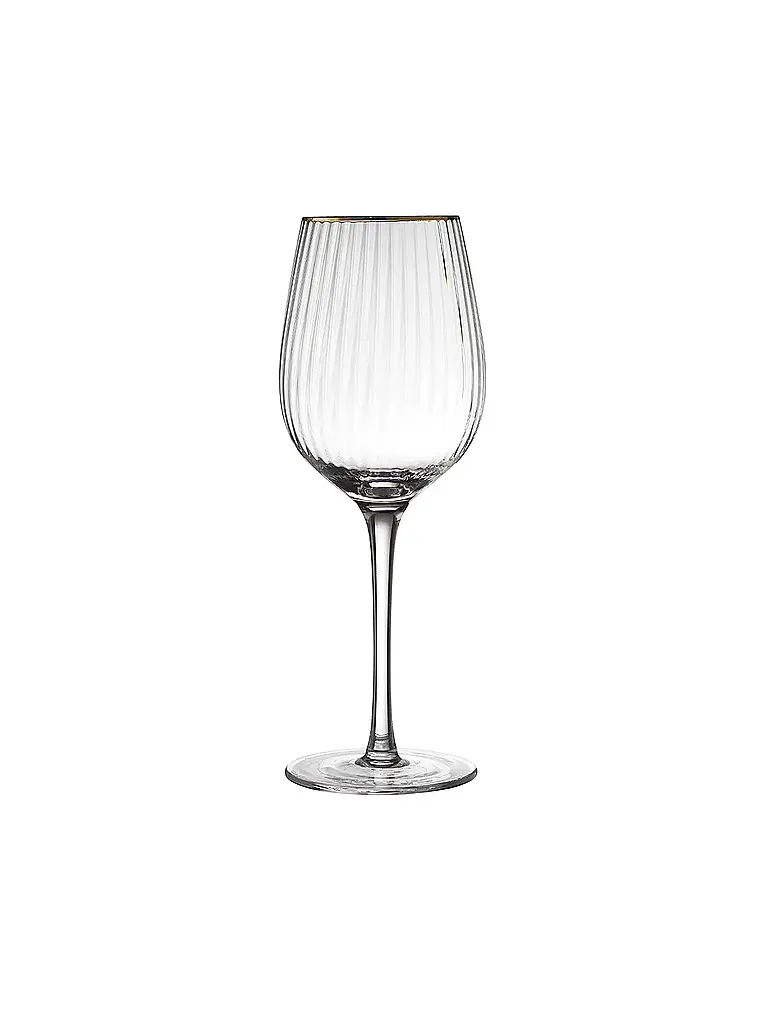 LYNGBY GLAS | Set di 4 bicchieri da vino rosso con bordo dorato PALERMO 40cl | Trasparente