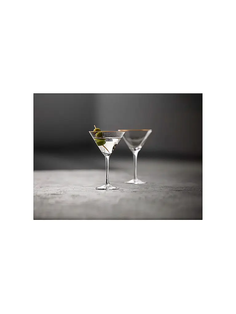 LYNGBY GLAS | Set di bicchieri da Martini 4 pz. con bordo dorato PALERMO 25cl | Trasparente