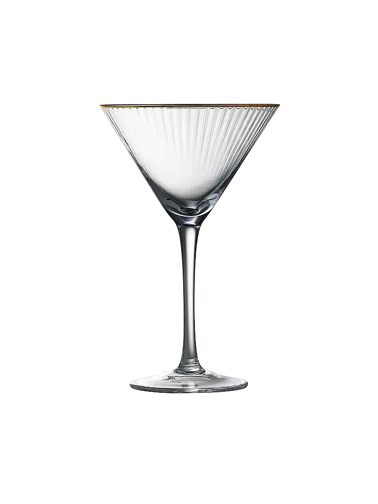 LYNGBY GLAS | Set di bicchieri da Martini 4 pz. con bordo dorato PALERMO 25cl | Trasparente