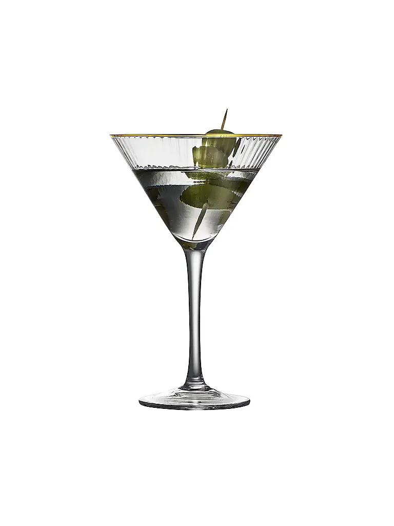 LYNGBY GLAS | Set di bicchieri da Martini 4 pz. con bordo dorato PALERMO 25cl | Trasparente