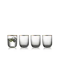 LYNGBY GLAS | Set di tumbler da 4 pezzi con bordo dorato PALERMO 35cl | Trasparente