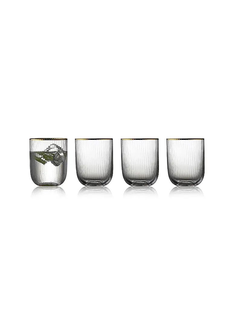 LYNGBY GLAS | Set di tumbler da 4 pezzi con bordo dorato PALERMO 35cl | Trasparente