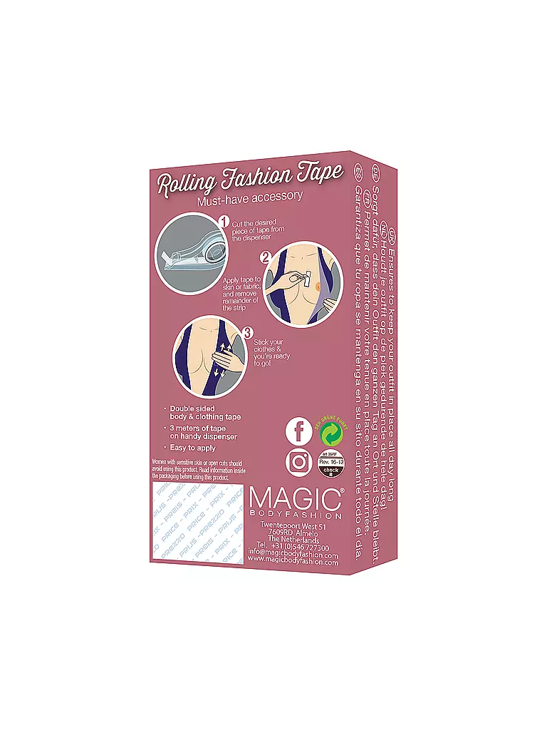 MAGIC BODYFASHION | Rolling Fashion Tape trasparente | 