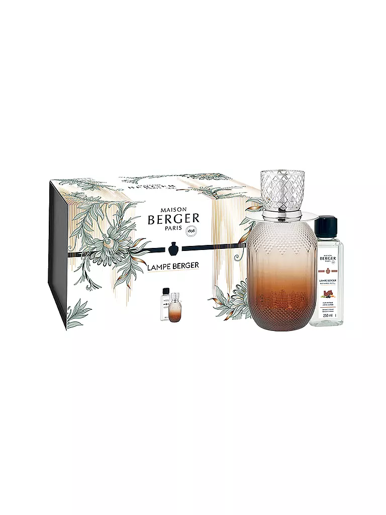 MAISON BERGER PARIS | Lampe Berger Set EVANESCENCE FAUVE +250ml Mystic Leather | Marrone chiaro
