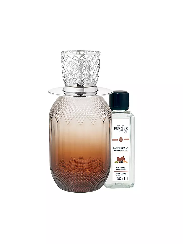 MAISON BERGER PARIS | Lampe Berger Set EVANESCENCE FAUVE +250ml Mystic Leather | Marrone chiaro