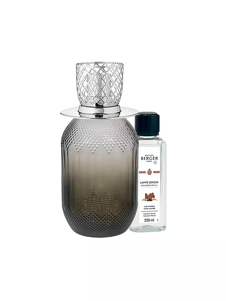 MAISON BERGER PARIS | Lampe Berger Set EVANESCENCE GRISE +250ml Mystic Leather | Grigio
