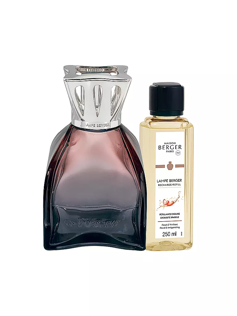 MAISON BERGER PARIS | Lampe Berger Set FLACON LILLY ROSE +250ml Petillance Exquise | Bacca