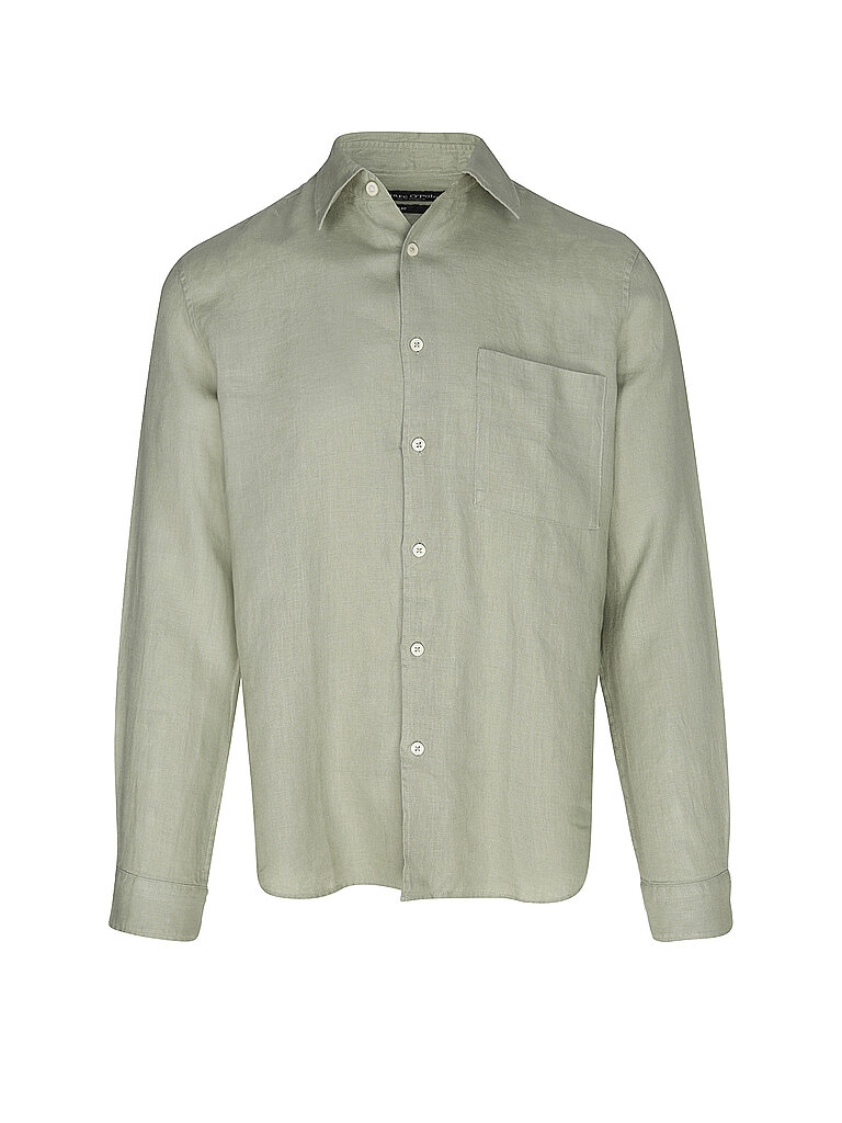 Camicia di lino regular fit oliva M