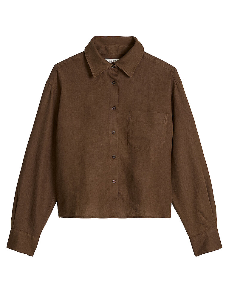Blusa di lino marrone 34