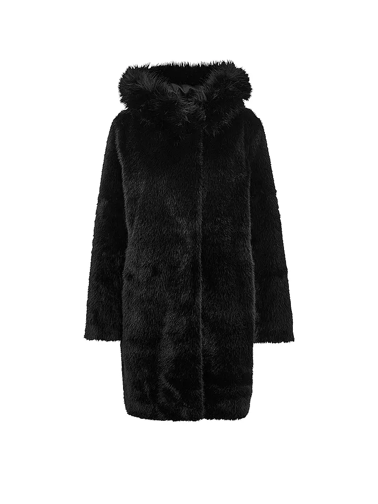 MARC CAIN  | Cappotto in pelliccia sintetica | Nero