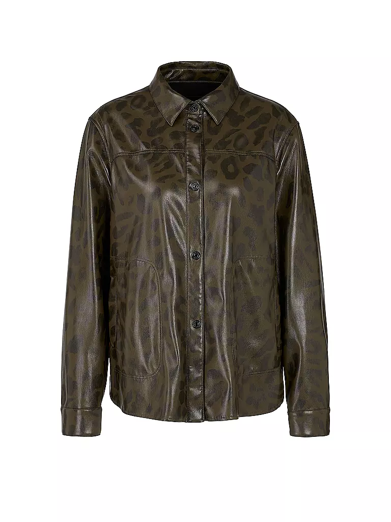 MARC CAIN | Blusa effetto pelle | Oliva