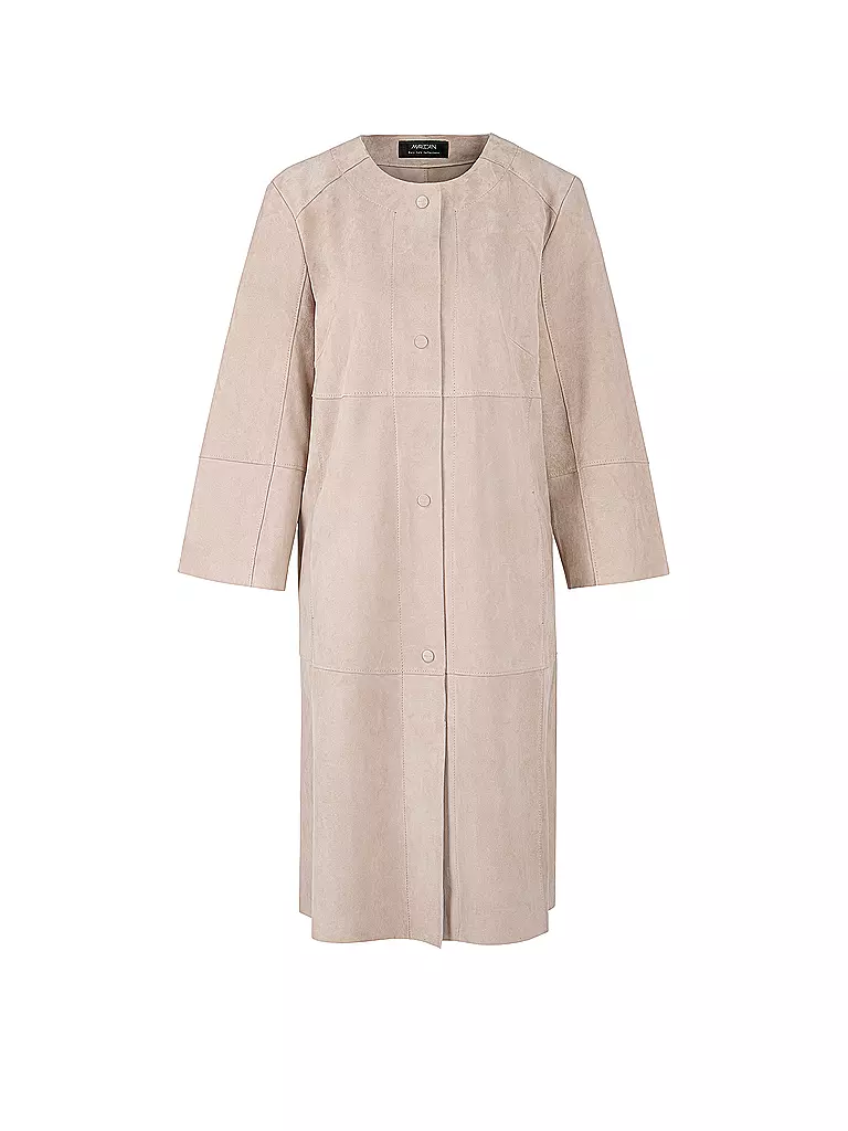 MARC CAIN | Cappotto in pelle | Grigio chiaro