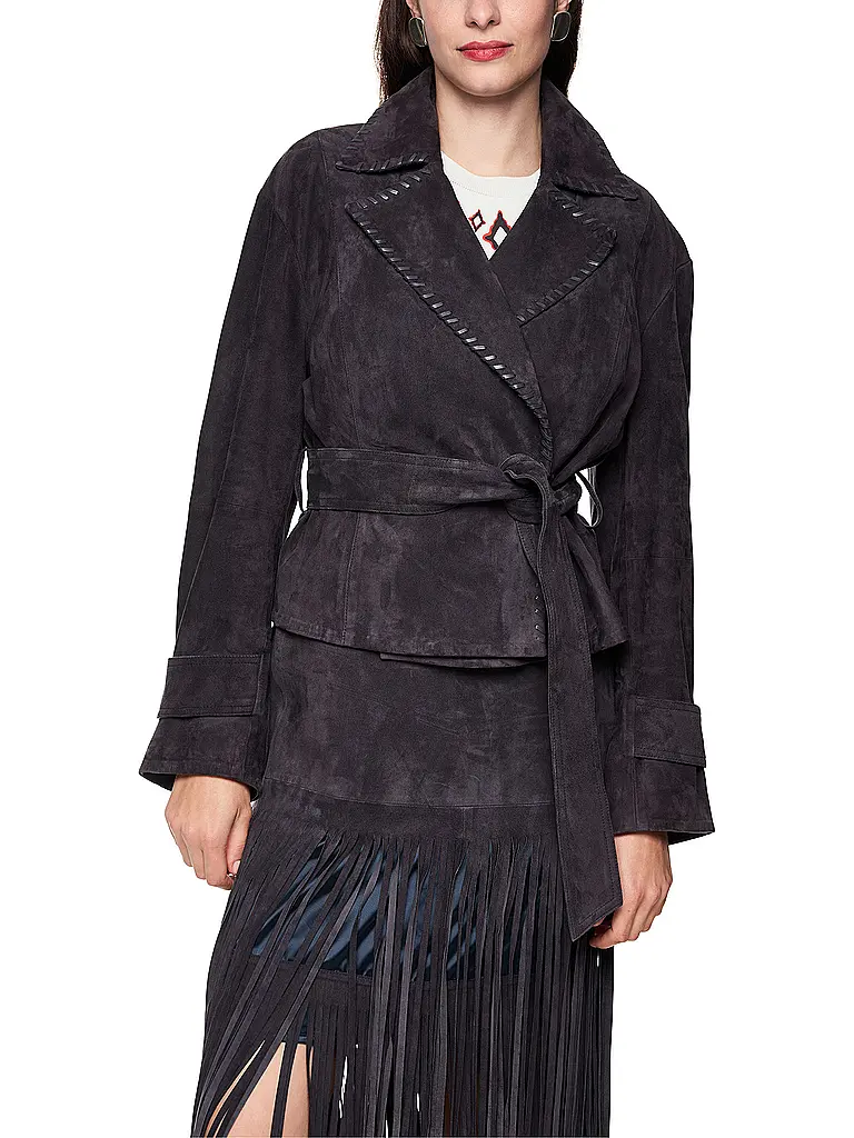 MARC CAIN | Giacca di pelle | Blu scuro