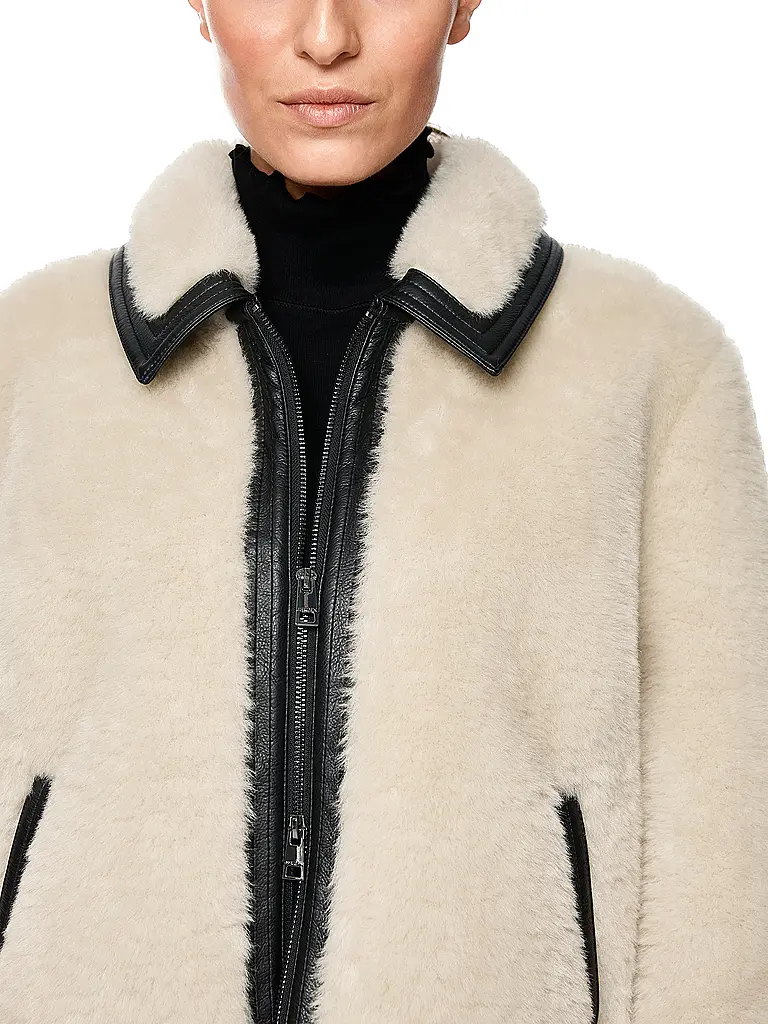 MARC CAIN | Giacca effetto pelliccia | Crema