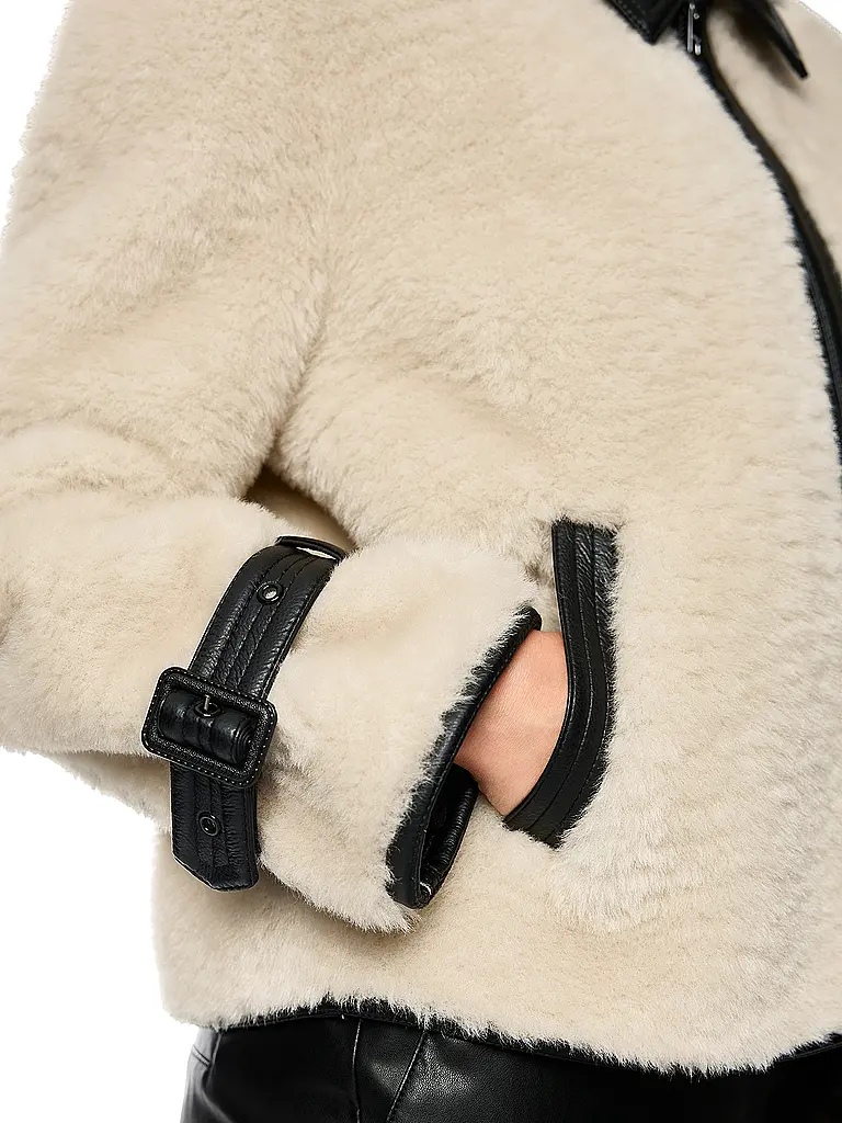 MARC CAIN | Giacca effetto pelliccia | Crema