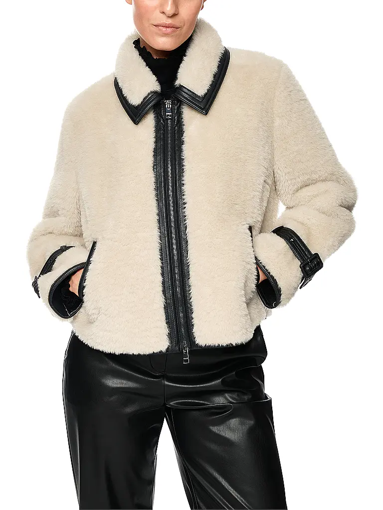 MARC CAIN | Giacca effetto pelliccia | Crema