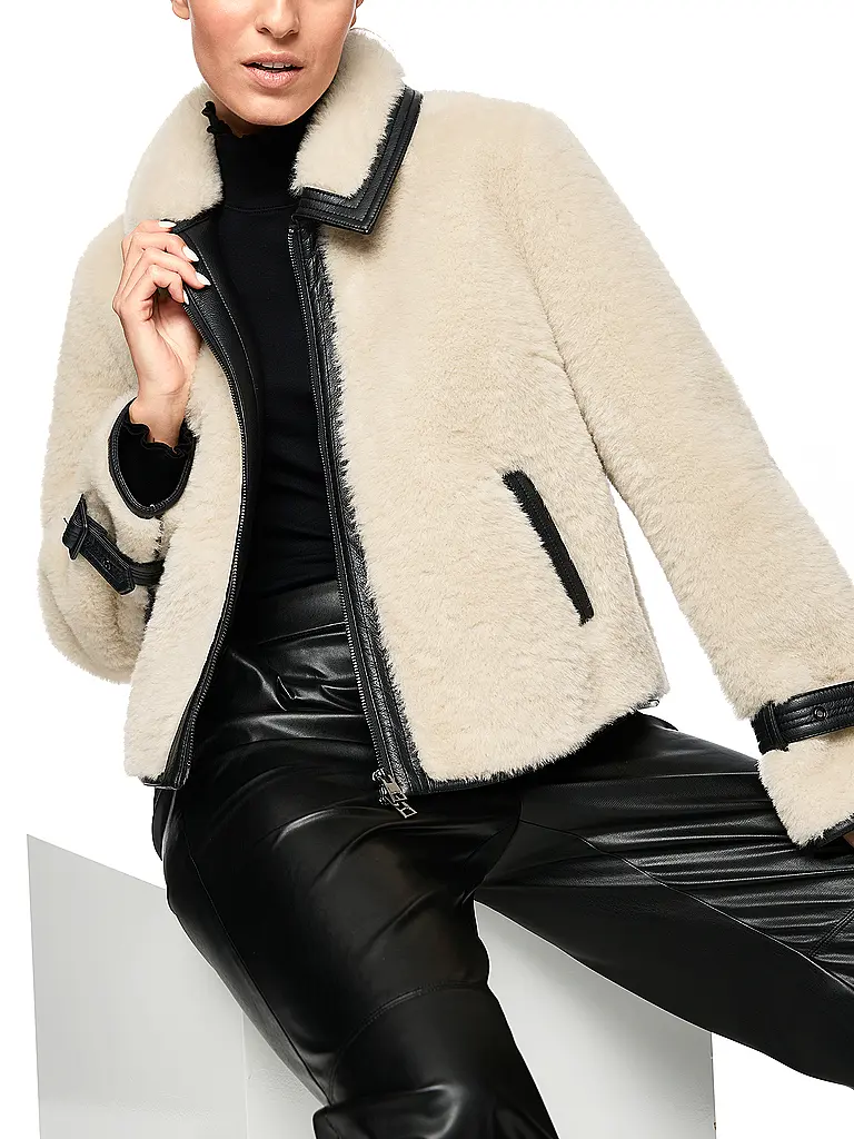 MARC CAIN | Giacca effetto pelliccia | Crema