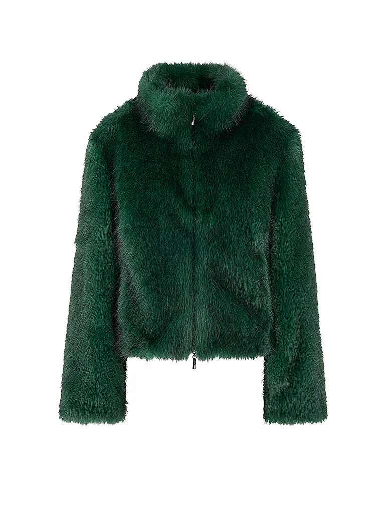 MARC CAIN | Giacca in pelliccia sintetica | Verde scuro