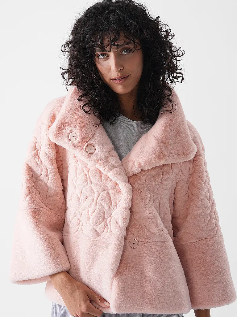 MARC CAIN | Giacca in pelliccia sintetica | Rosa