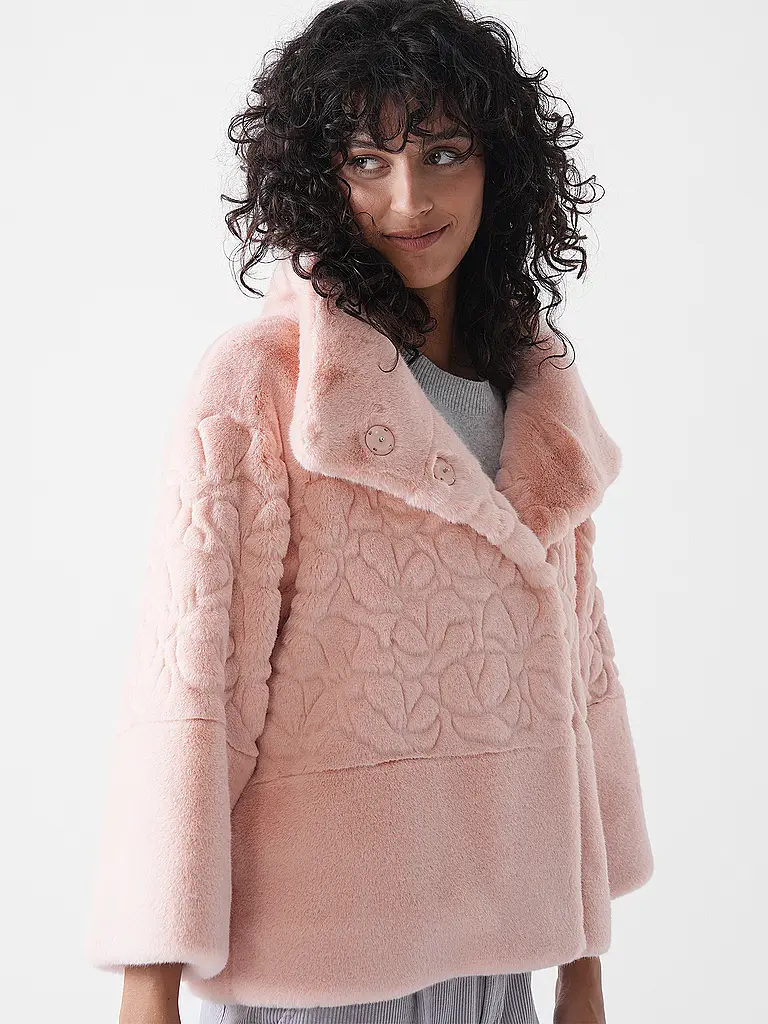 MARC CAIN | Giacca in pelliccia sintetica | Rosa