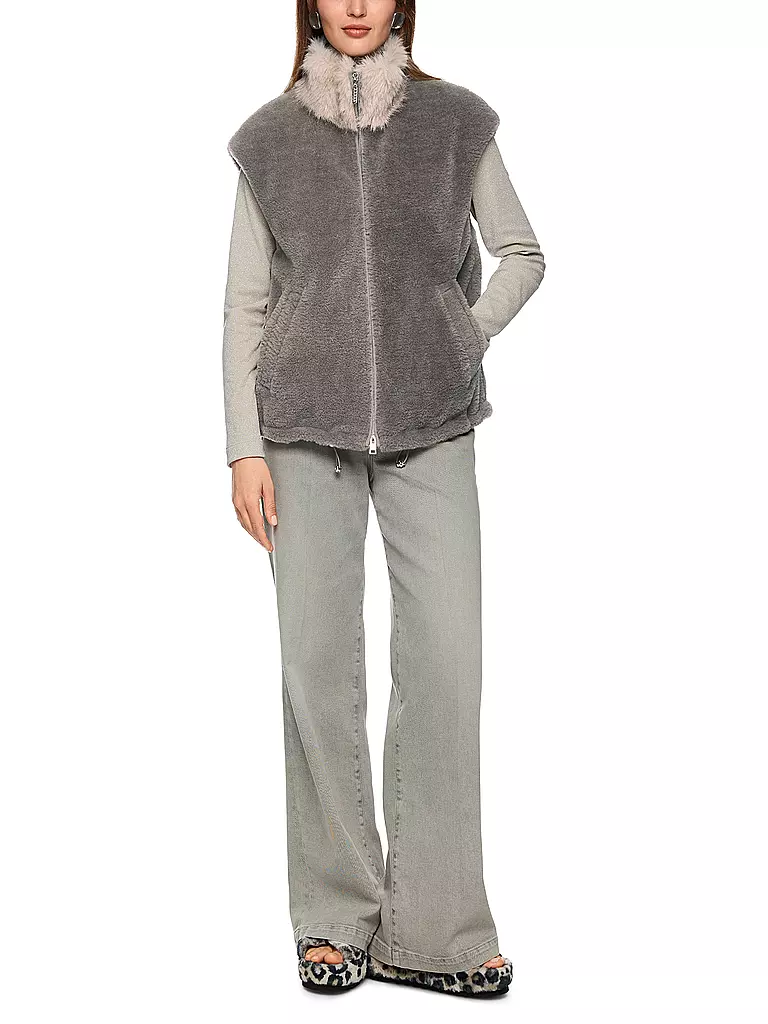 MARC CAIN | Gilet in pelliccia sintetica | Grigio