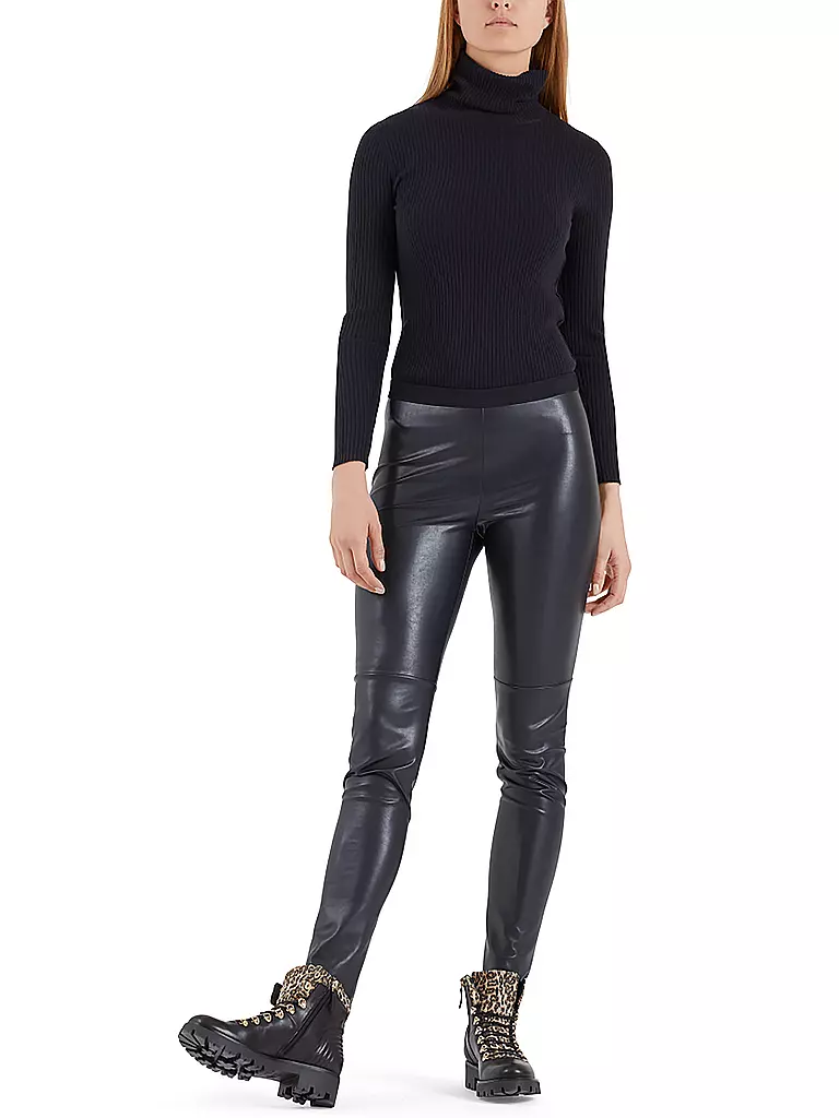 MARC CAIN | Leggings effetto pelle | Blu