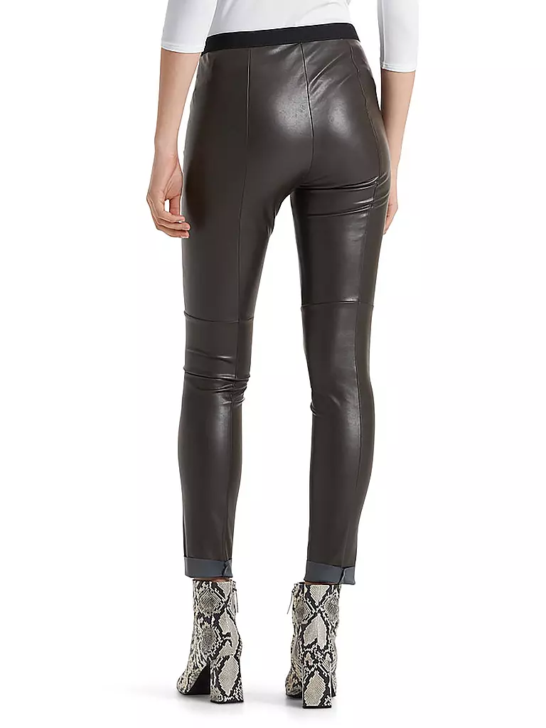 MARC CAIN | Leggings effetto pelle | Marrone