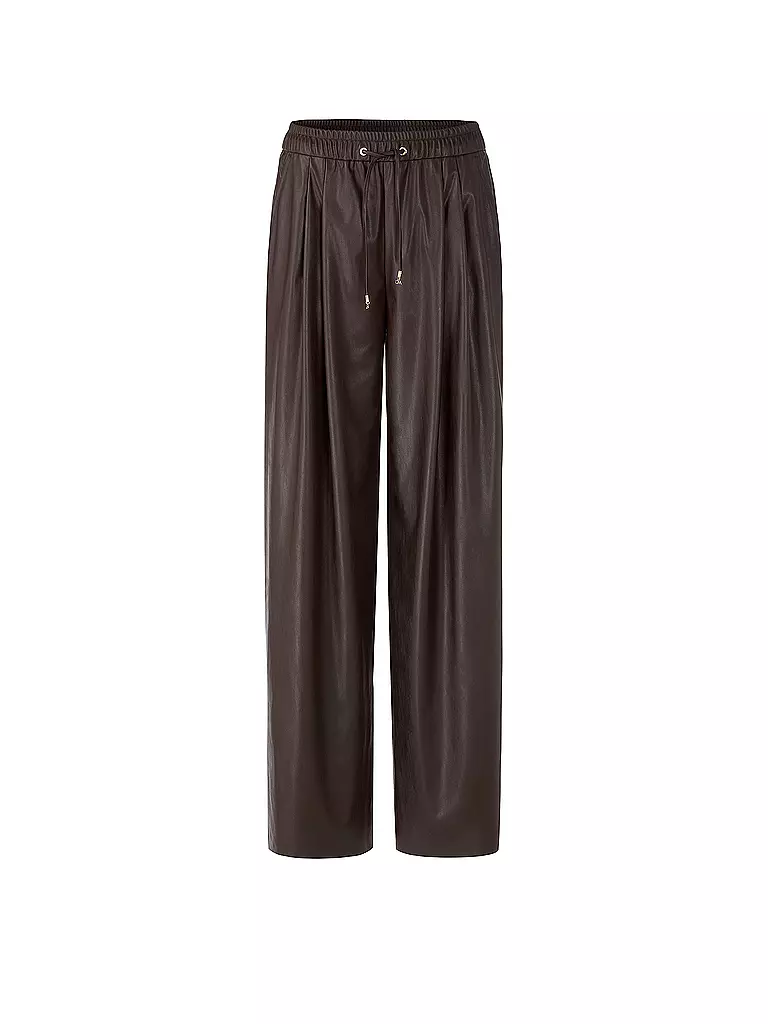 MARC CAIN | Pantaloni effetto pelle | Marrone