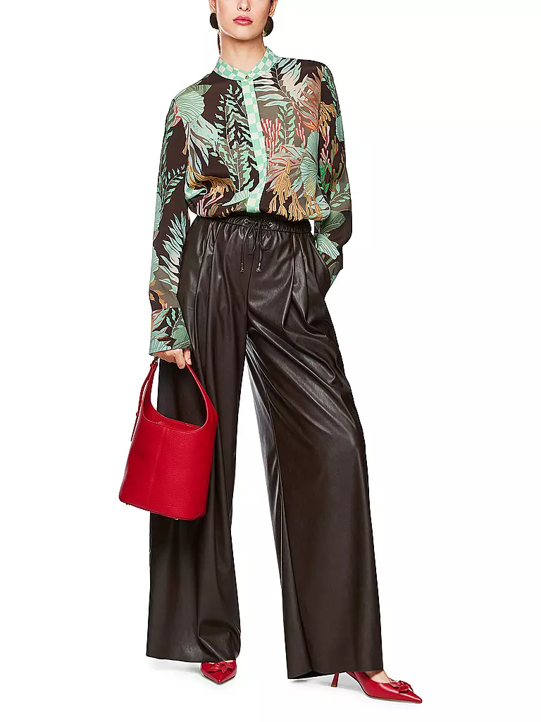 MARC CAIN | Pantaloni effetto pelle | Marrone
