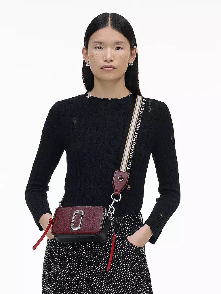 MARC JACOBS | Ledertasche - Mini Bag THE SNAPSHOT  | Rosso scuro