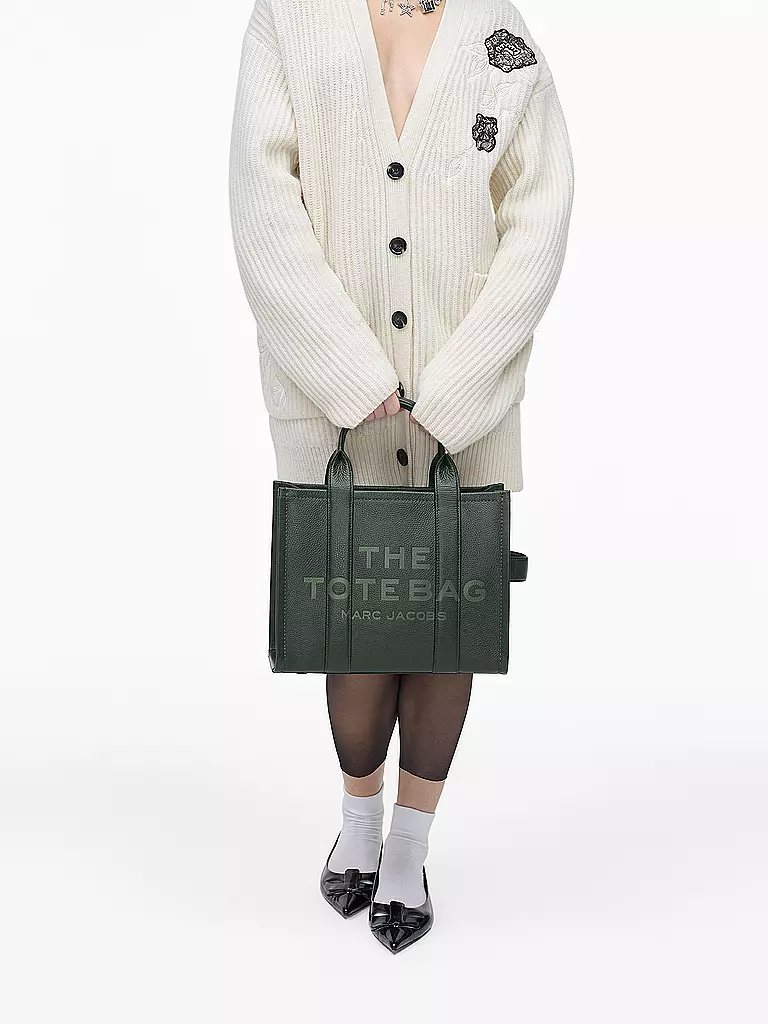 MARC JACOBS | Ledertasche - Tote Bag THE MEDIUM TOTE LEATHER | Verde scuro